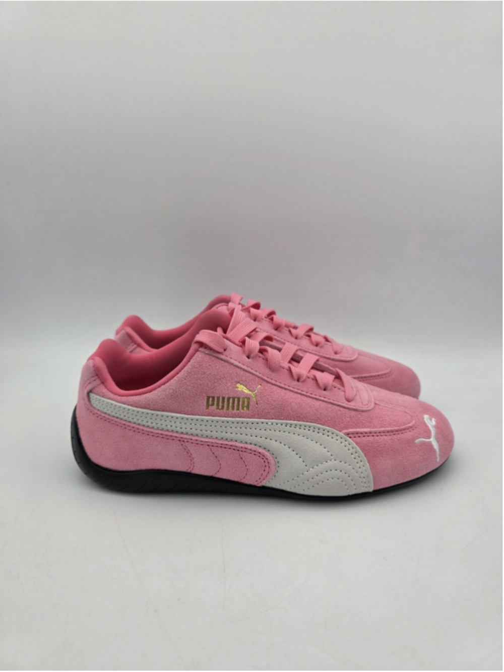 Puma Girls Speedcat Jr Lace Up Suede Sneakers Pink NEW